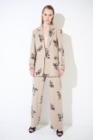 GIACCA OVER CON ELASTICO MANICA RICAMO PAILLETTES BEIGE
