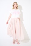 GONNA LUNGA SVASATA MUSSOLA ROSA