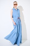 GONNA CHAMBRAY LUNGA BALZE + COULISSE JEANS