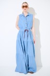 GONNA CHAMBRAY LUNGA BALZE + COULISSE JEANS
