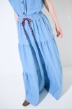 GONNA CHAMBRAY LUNGA BALZE + COULISSE JEANS
