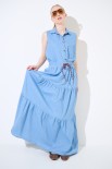 GONNA CHAMBRAY LUNGA BALZE + COULISSE JEANS