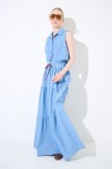 GONNA CHAMBRAY LUNGA BALZE + COULISSE JEANS