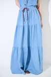 GONNA CHAMBRAY LUNGA BALZE + COULISSE JEANS