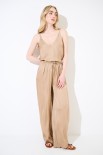 PANTALONE LARGO CINTURINO BASSO CAMMELLO
