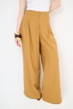 PANTALONE MISTO LINO CON PINCE CHIUSE MIELE