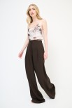 PANTALONE MISTO LINO CON PINCE CHIUSE MORO