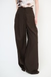 PANTALONE MISTO LINO CON PINCE CHIUSE MORO