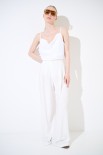 PANTALONE MISTO LINO CON PINCE CHIUSE PANNA