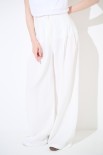 PANTALONE MISTO LINO CON PINCE CHIUSE PANNA