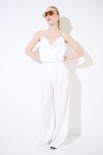 PANTALONE MISTO LINO CON PINCE CHIUSE PANNA