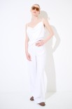 PANTALONE DRITTO CON ELASTICO DIETRO BIANCO