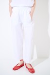 PANTALONE CARROT CON TASCA NELLA CUCITURA BIANCO