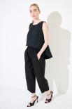PANTALONE CARROT CON TASCA NELLA CUCITURA NERO
