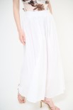 PANTALONE CROP PALAZZO CON ELASTICO MUSSOLA BIANCO