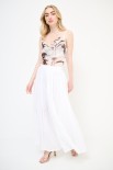 PANTALONE CROP PALAZZO CON ELASTICO MUSSOLA BIANCO