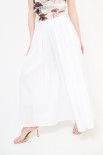 PANTALONE CROP PALAZZO CON ELASTICO MUSSOLA BIANCO