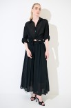 PANTALONE CROP PALAZZO CON ELASTICO MUSSOLA NERO
