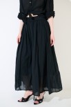PANTALONE CROP PALAZZO CON ELASTICO MUSSOLA NERO