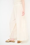 PANTALONE CROP PALAZZO CON ELASTICO MUSSOLA BURRO