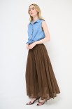 PANTALONE CROP PALAZZO CON ELASTICO MUSSOLA MORO