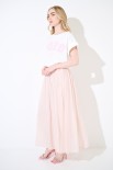 PANTALONE CROP PALAZZO CON ELASTICO MUSSOLA ROSA