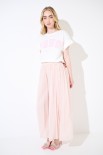 PANTALONE CROP PALAZZO CON ELASTICO MUSSOLA ROSA