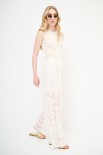 PANTALONE LARGO LACCINO RICAMO BEIGE