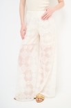 PANTALONE LARGO LACCINO RICAMO BEIGE