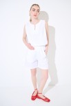 SHORTS ELASTICO CON TASCHE INSERITE BIANCO