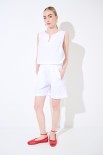 SHORTS ELASTICO CON TASCHE INSERITE BIANCO