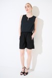 SHORTS ELASTICO CON TASCHE INSERITE NERO