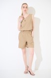 SHORTS ELASTICO CON TASCHE INSERITE CAMMELLO