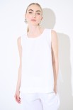 TOP SMANICATO CON BOTTONI DIETRO BIANCO