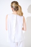 TOP SMANICATO CON BOTTONI DIETRO BIANCO
