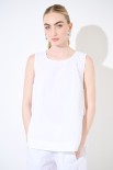 TOP SMANICATO CON BOTTONI DIETRO BIANCO