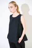 TOP SMANICATO CON BOTTONI DIETRO NERO