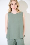 TOP SMANICATO CON BOTTONI DIETRO VERDE MILITARE