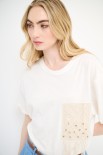 T-SHIRT TASCA CON DIAMANTI BIANCO