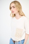 T-SHIRT TASCA CON DIAMANTI BIANCO
