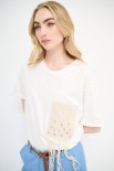 T-SHIRT TASCA CON DIAMANTI BIANCO