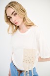 T-SHIRT TASCA CON DIAMANTI BIANCO