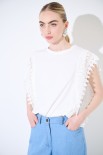 T-SHIRT SCATOLINA CON PASSAMANERIA LATERALE BIANCO