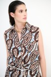 CAMICIA SMANICATA CON FIOCCO STAMPA MUSSOLA CERCHI MORO