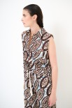 CAMICIA SMANICATA CON FIOCCO STAMPA MUSSOLA CERCHI MORO