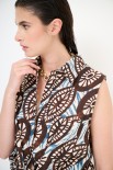 CAMICIA SMANICATA CON FIOCCO STAMPA MUSSOLA CERCHI MORO