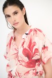 CAMICIA MANICA 3/4 MUSSOLA STAMPA CON NODO FLOREALE