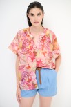 CAMICIA MANICA 3/4 MUSSOLA STAMPA CON NODO ROSSO