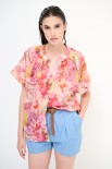CAMICIA MANICA 3/4 MUSSOLA STAMPA CON NODO ROSSO