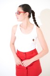 CANOTTA VOGATORE RICAMO FRAGOLA BIANCO